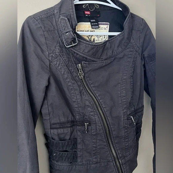 Diesel Grey Moto Jacket Size Small - Picture 3 of 12